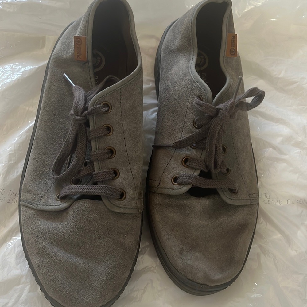Natural World Grey suede walking shoes . Size 39 . Purchased in Spain .